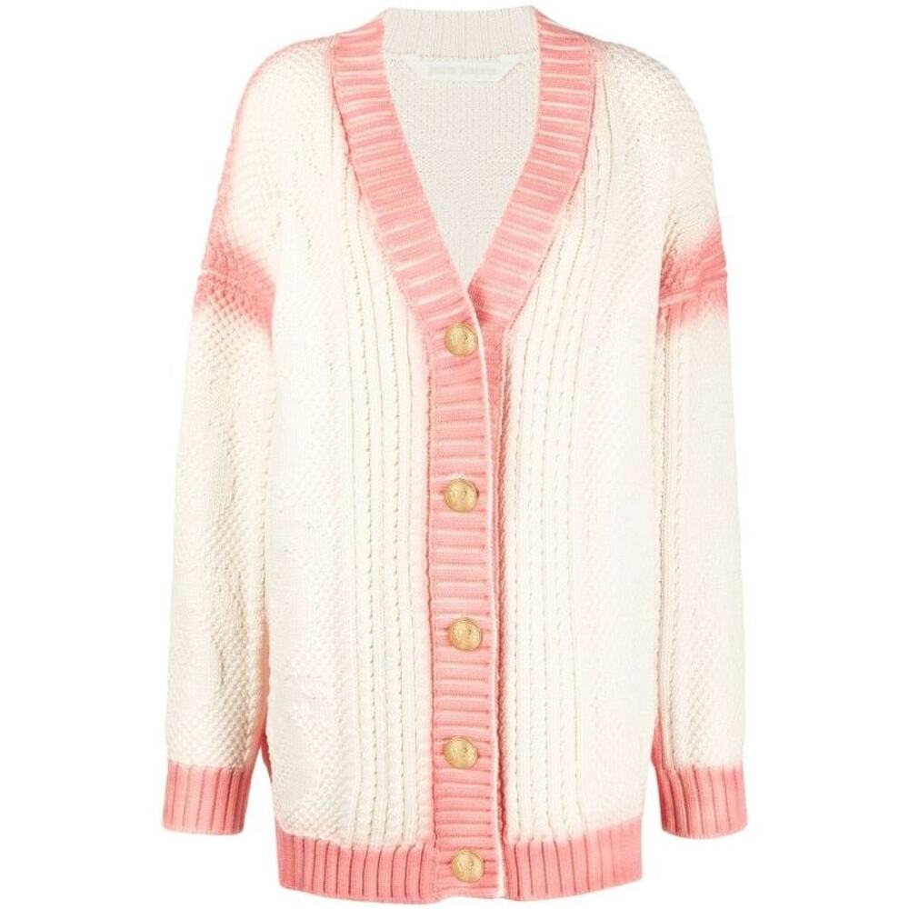 Palm Angels Oversized pink logo cardigan size small